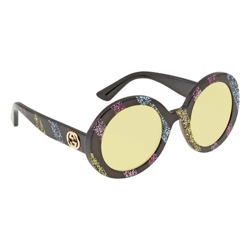 Kính Mát Gucci Yellow Round Ladies Sunglasses GG0319S 004 52